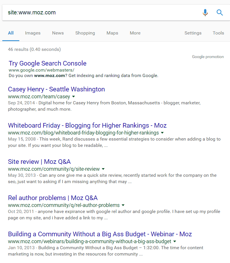 Google as a free SEO Auditing Tool